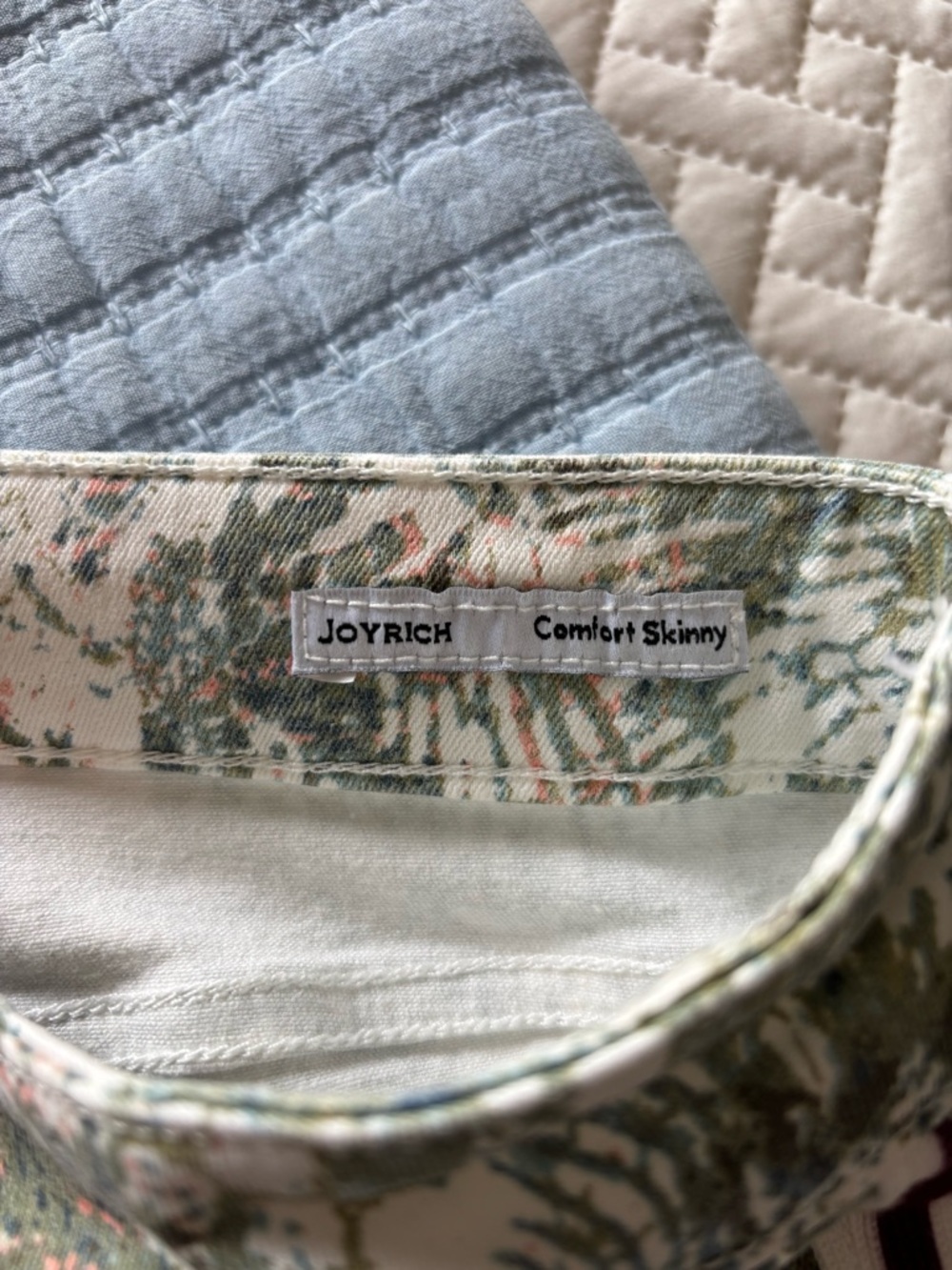 Dear John Floral-Print Cream and Green Women's Jeans - Picture 3 of 14